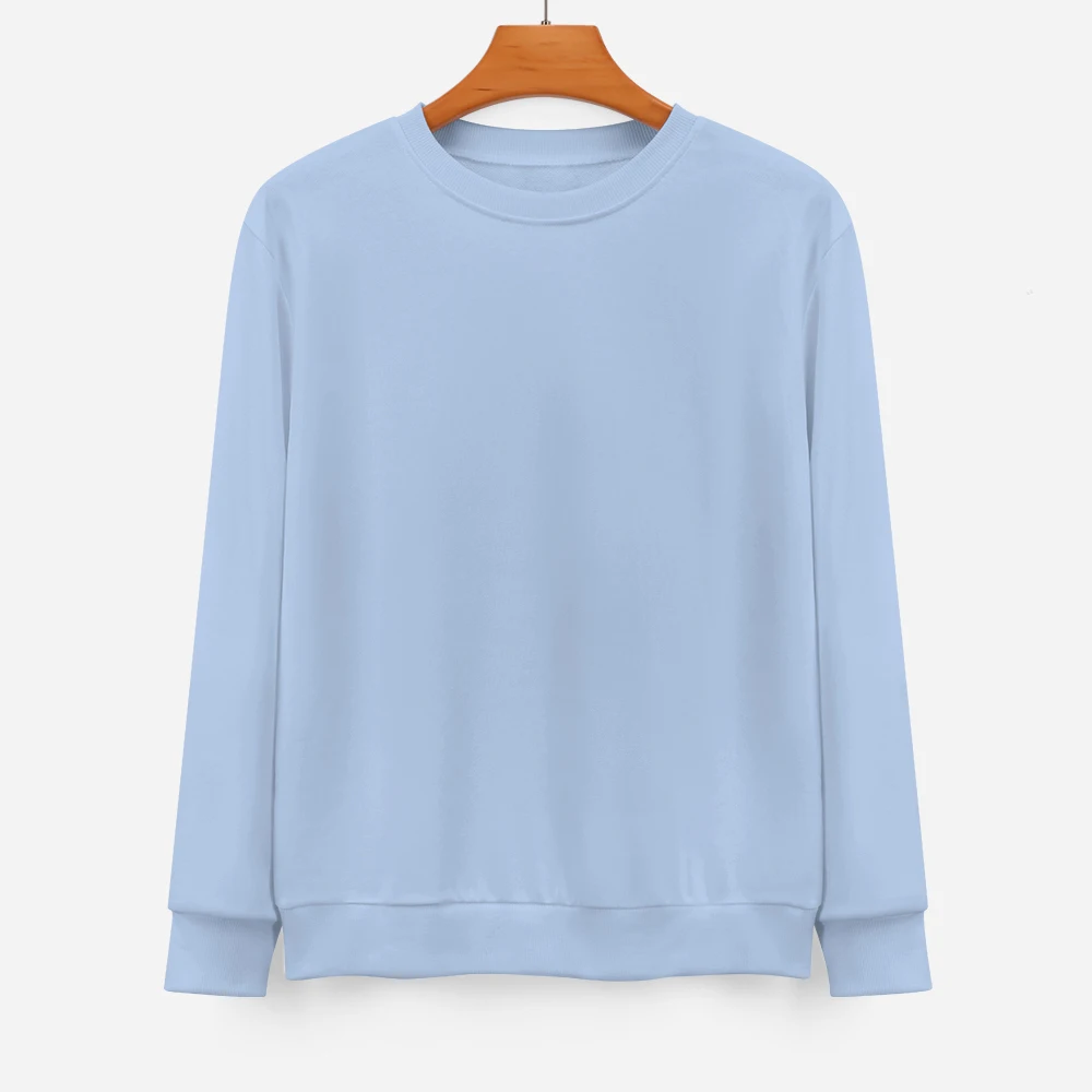 Wholesale Custom logo Unisex Terry Crew Neck Sweatshirts Long Sleeve Mens Pullover Blank Jersey Men Sweatshirt Without Hood
