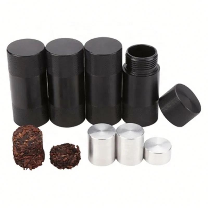 

Wholesale Metal Portable Round Pollen Press Smoke Accessories, Black