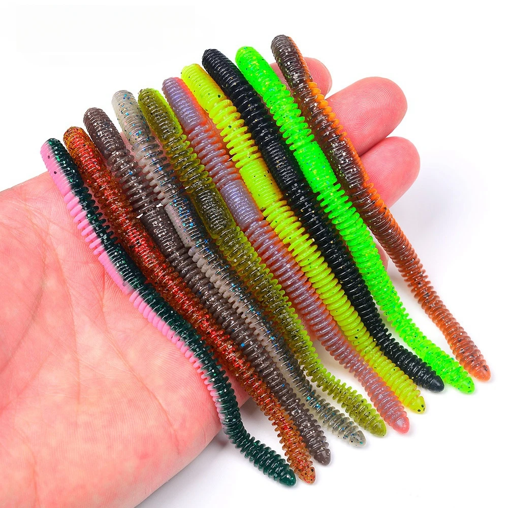 2025 New Lifelike Swimbait Fishing 12CM 3.6G Ned Worms for Bass 10PCS Trout Crappie Slow Sinking Bass Fishing Lure