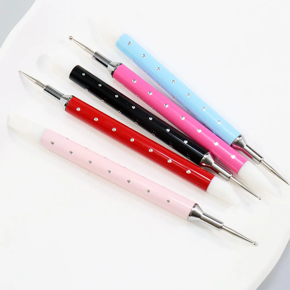 

Professional 5PCS Nail Art Pen Double Ways Dotting Pen Kit Nail Pen LED UV Gel Nail Painting Draw Brush Rhinestone Tool Set