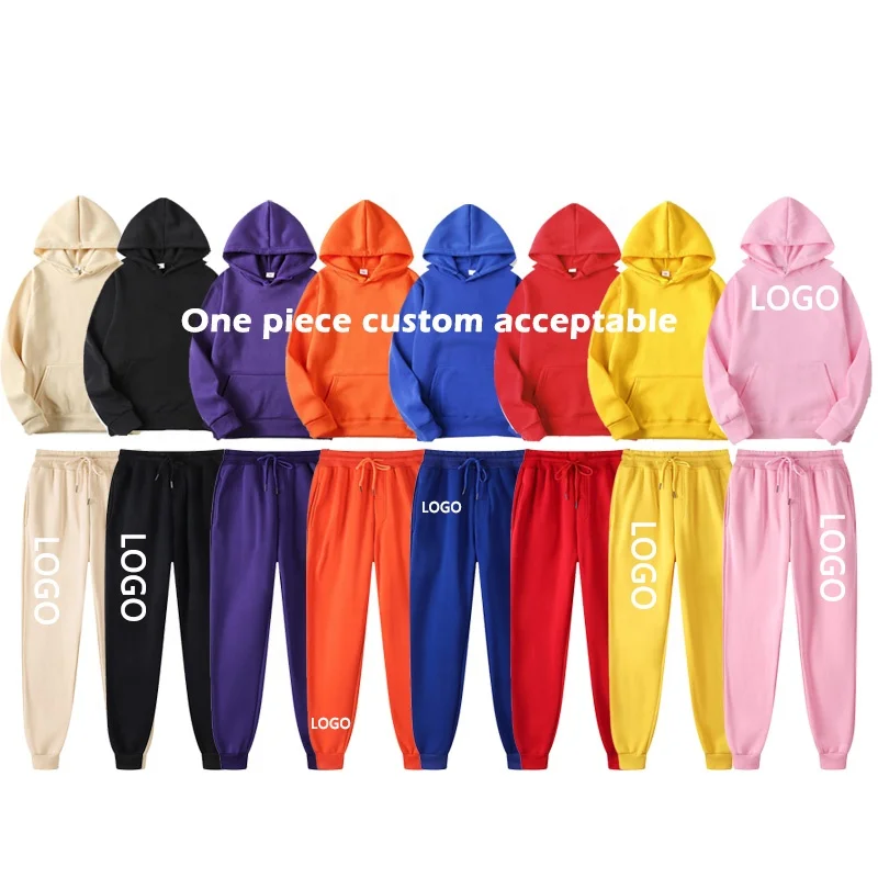 

Hot Sale Custom Sweat Suits Tech Fleece Tracksuit Sweatsuit Unisex Sets Men's Sportswear Hoodie Set, 25 color
