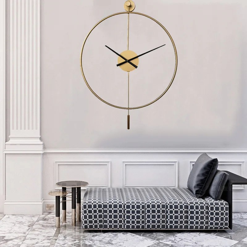 

20' 24' Home Decoration ins Luxury Nordic Creativie Round Large Iron Metal Art industrial loft Wall Clock