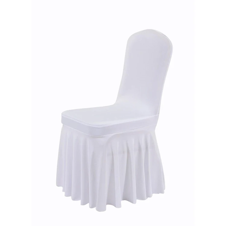 

Hot Spandex Chair Cover with Skirting Four Way Stretch Wedding Chair Cover for Banquet