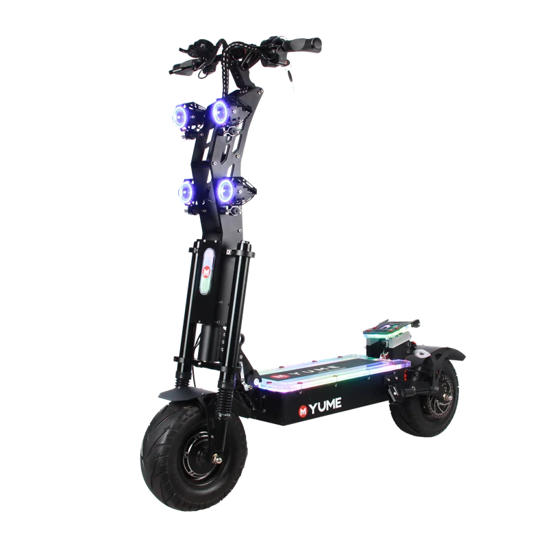 

YUME US stock 72v 8000w dual motor powerful electric scooter 60v 45ah battery adult e scooter with removable seat, Black