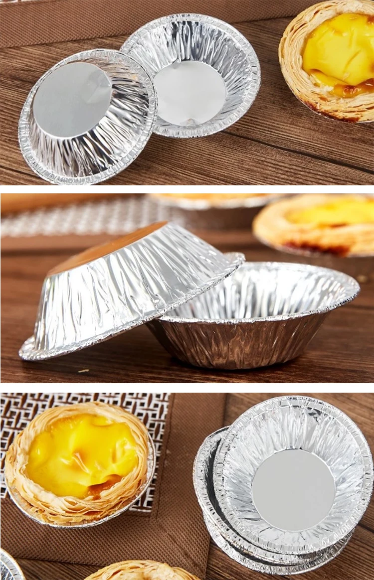 Aluminum Foil Egg Tart Baking Cup Disposable Cake Foil Container For