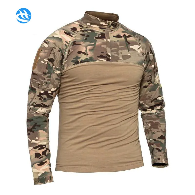 

Custom New Arrival Multicam America Army Knitting Long Sleave T-shirt Camouflage Military Field Training Frog Uniforms, Cp black, cp,etc.