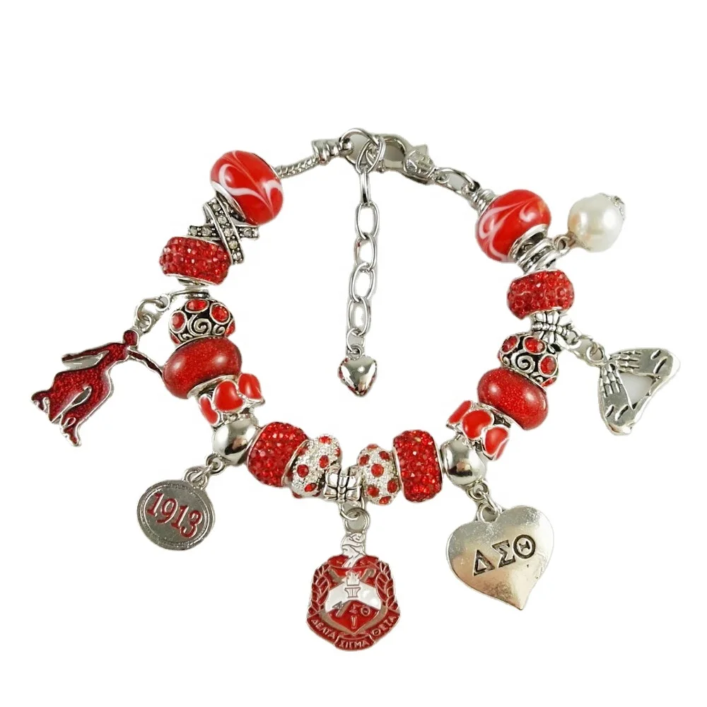 

Delta Sorority Silver Bling Bracelet Delta Diva Charm Bracelet, Picture