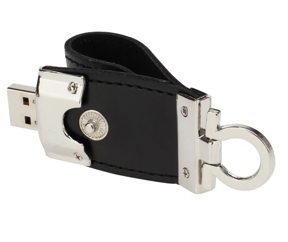 Promotional Gift Leather USB Flash Drive 3.0 8GB 16GB 32GB 64GB Pendrive Keychain USB Memory Stick with Custom Logo - ANKUX.COM