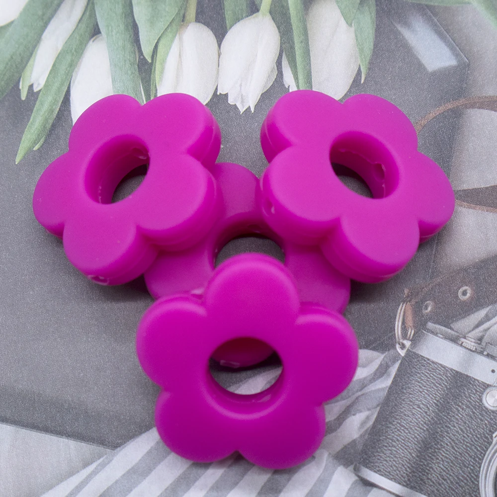 
BPA free flower baby silicone bead sets for pacifier silicone beads 