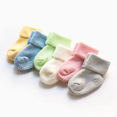 

Wholesale Fashion Winter Warm Organic Cotton Floor Sock Knitted Newborn Child Baby Sock, Green, white, pink, gray, yellow, blue custom color