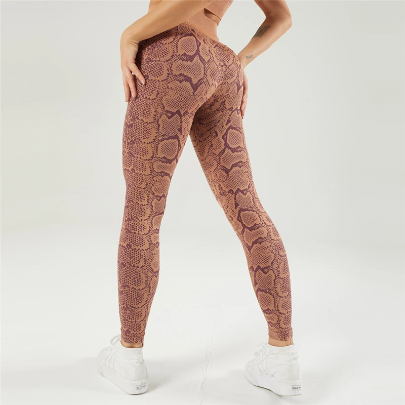 

Fashion High Waisted Snake Print Leggings Fitness Yoga Wear Snake Leggings Womens Tights Leggings