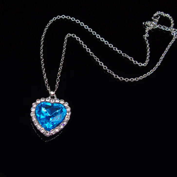 

jailin jewelry wholesale Titanic Heart of Ocean blue heart love forever pendant Necklace
