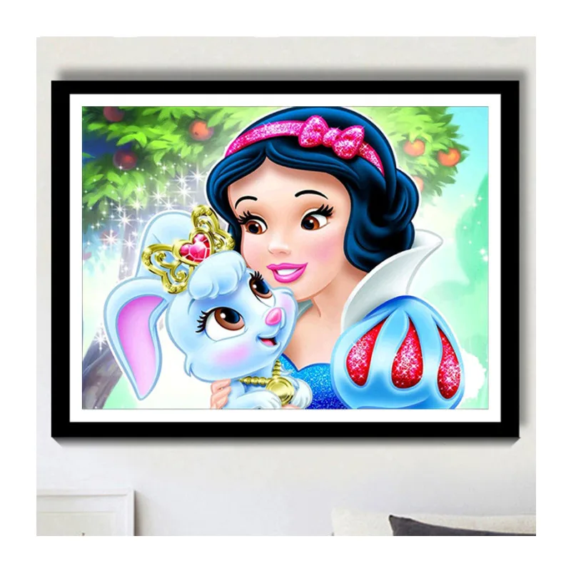

Full Square Drill snow White Diamond Painting animal Embroidery painting Handicraft decoration art kits, Customized color