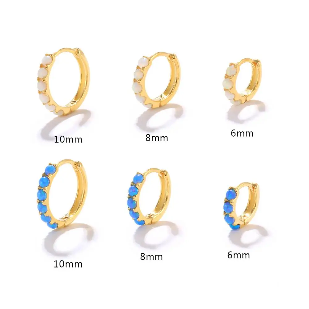 

Carline Wholesale fashionable creative S925 sterling silver round opal set diamond set earrings stud earrings for Women