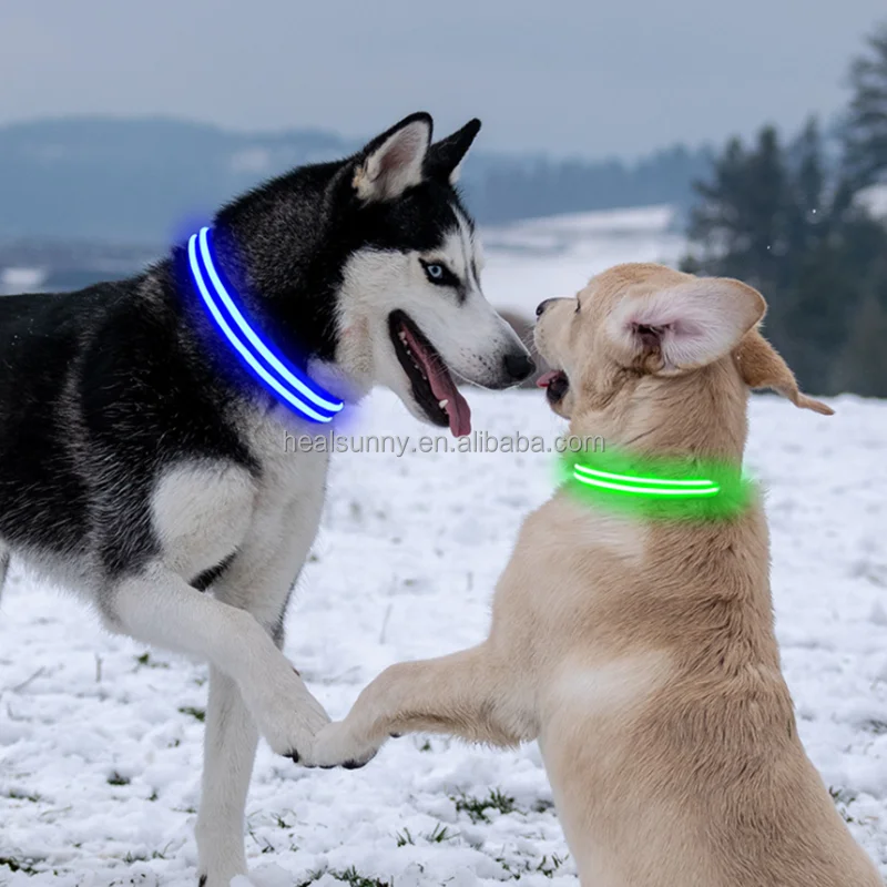 

Night Safety Flashing Usb Cable Adjustable Rechargeable Glow Light Up Led Pet Dog Collar For Dog, Red yellow blue green orange white pink