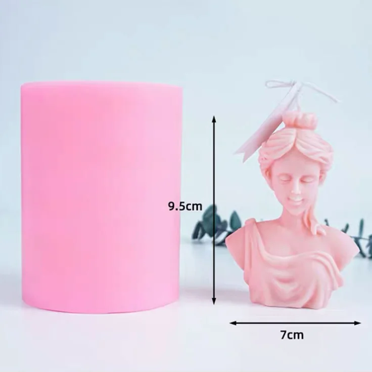 

B-1066 Women's statue candle mold DIY bust goddess silicone mold Handmade aromatherapy candle Silicone mold, Random