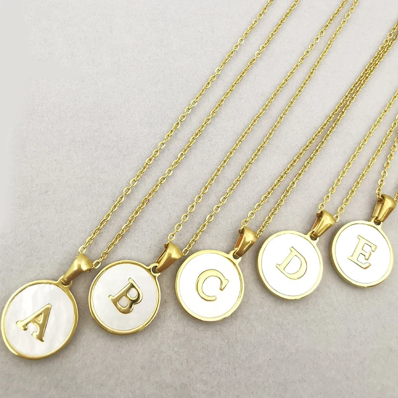 

Eico Shell Pendant Jewelry Gold Initial Necklace Letter Stainless Steel Letter Necklace
