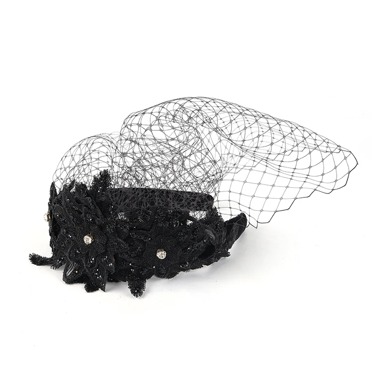 

Veil Black French Net Fascinator Bridal Veil Party Masquerade Costume Headpiece Bride Headband for Women