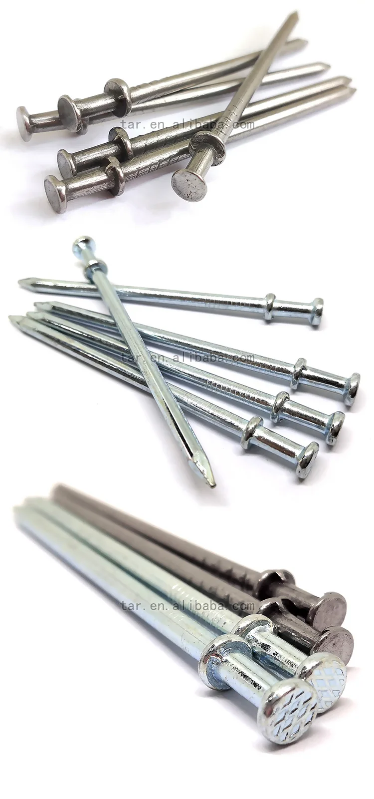 China Double Head Nail Building Construction Factory Polish Galvanized