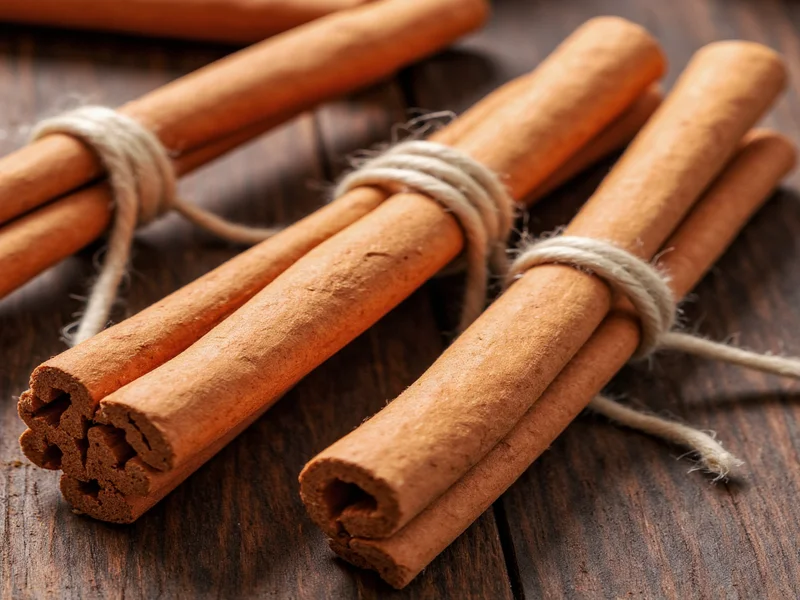 Cinnamon sticks tied with twine creating rustic holiday decor