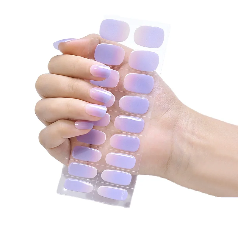 

Pure ice through the cat's eye Aurora wear nail plate UV half baked half curing gel nail manicure