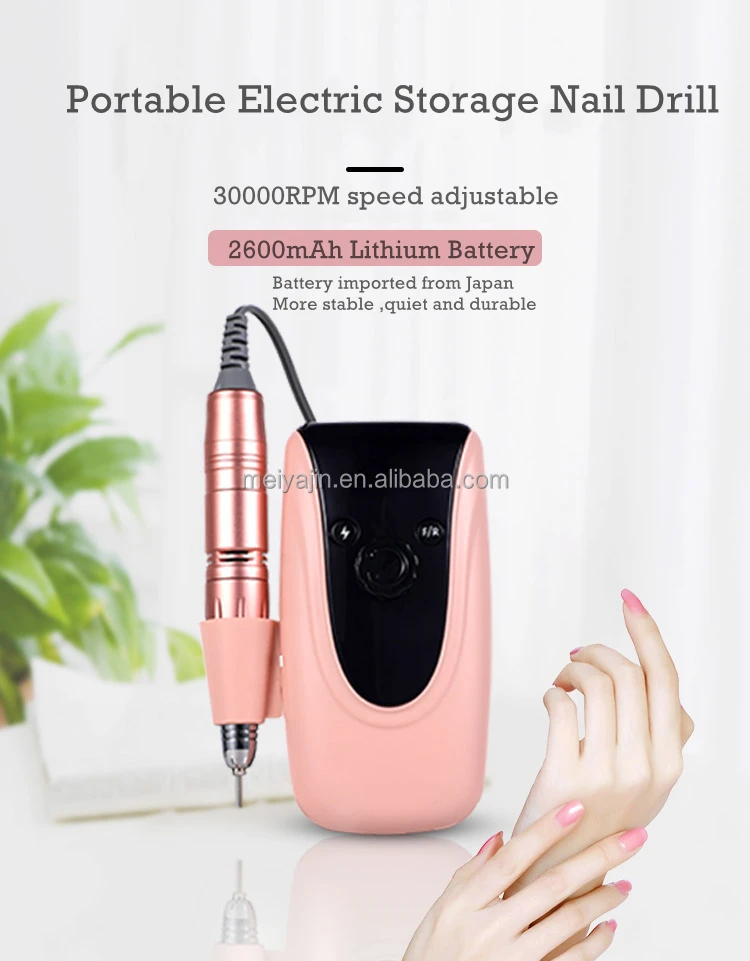 

New Design Professional Nail Manicure Tool Portable Electric Rechargeable Cordless Nail Drill 30000rpm, Pink/blue/cyan/white/black