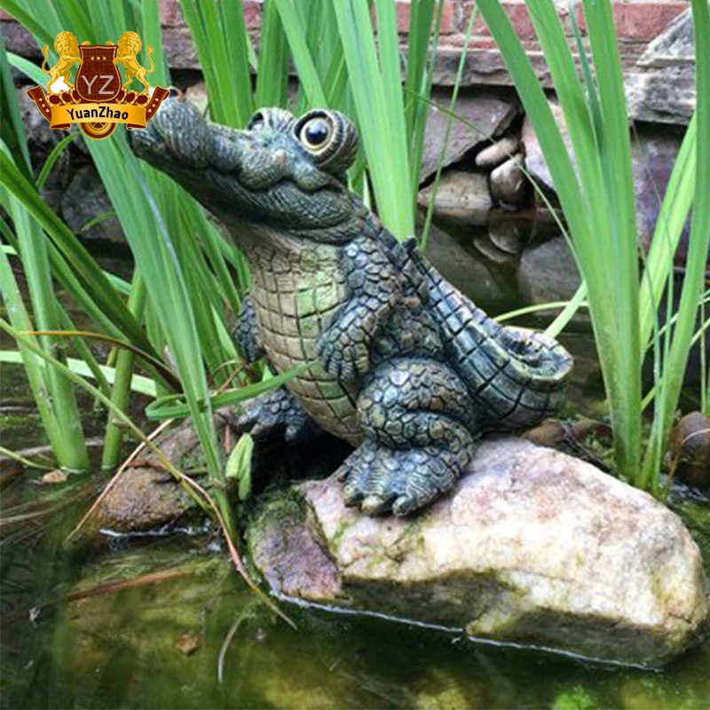 Fiberglass Alligator Figurine Life Size Crocodile Statue Hand Made