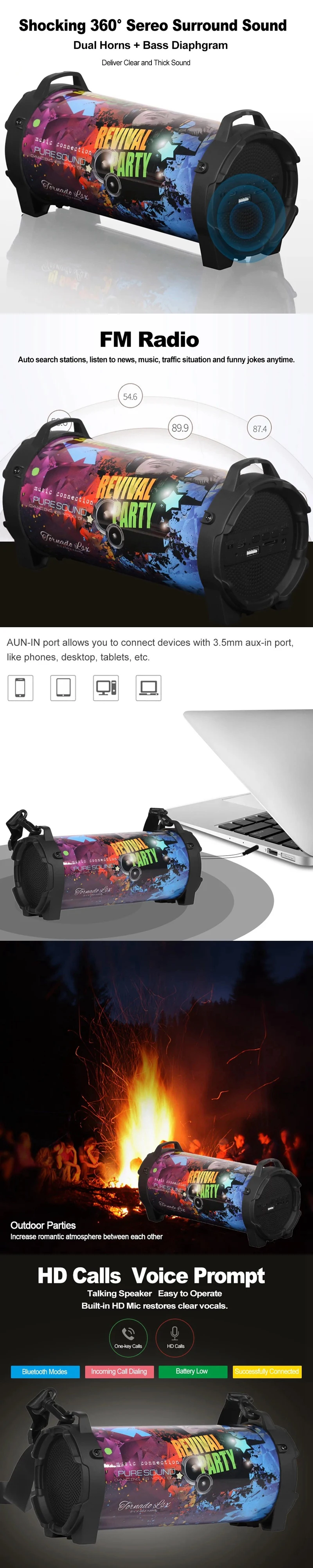 GAS-10 Bluetooth Speaker With CE Certificate - ANKUX.COM