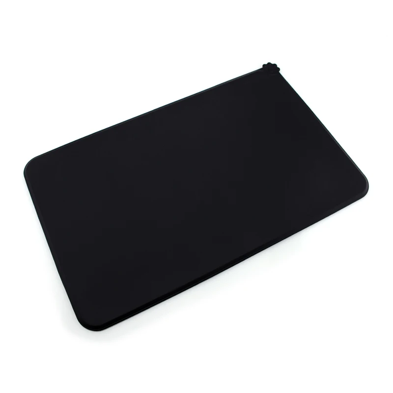 

DogBuddy Dog Food Mat Non Slip Dog Food Tray Silicone Dog Placemat, Black, grey