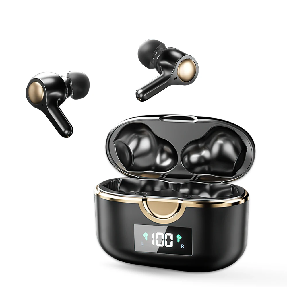 

Newest T22 TWS 5.1 Wireless Earbuds Noise Cancelling LED Power Display Wireless HiFi earphone With Dual dynamic drivers