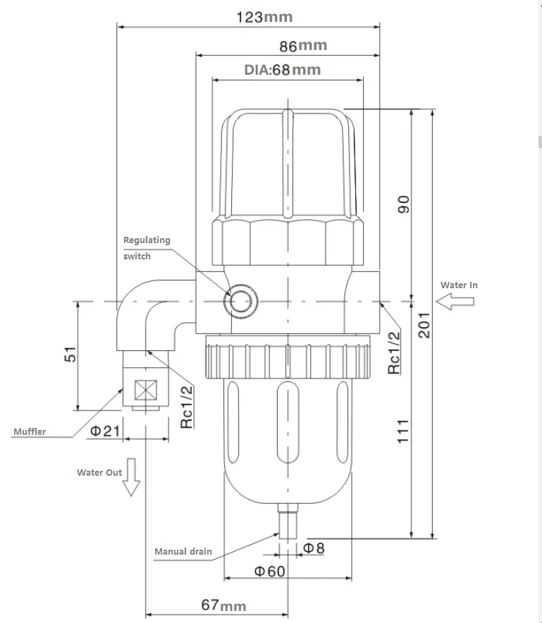 Ad-5 High Reliability Forced Drainage System Pneumatic Auto Drain ...