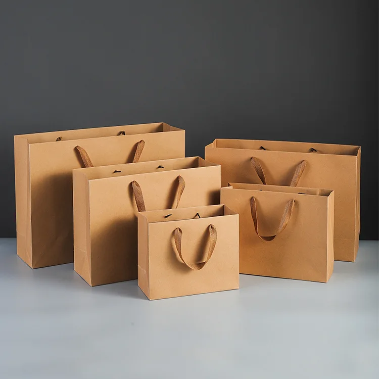 

Low Price China Wholesale Recycled Takeaway Brown Kraft Paper Bag Gift Shopping Carry Bags Packaging With Handles