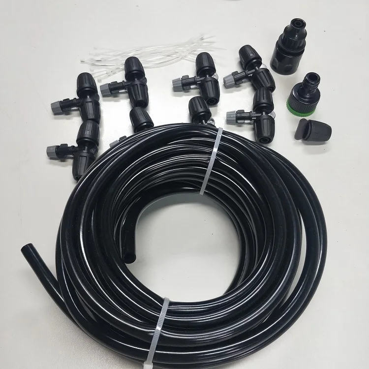 Homemade Water Misting System 15M Water Misting System Garden DIY Mist Kits with 8 Nozzles