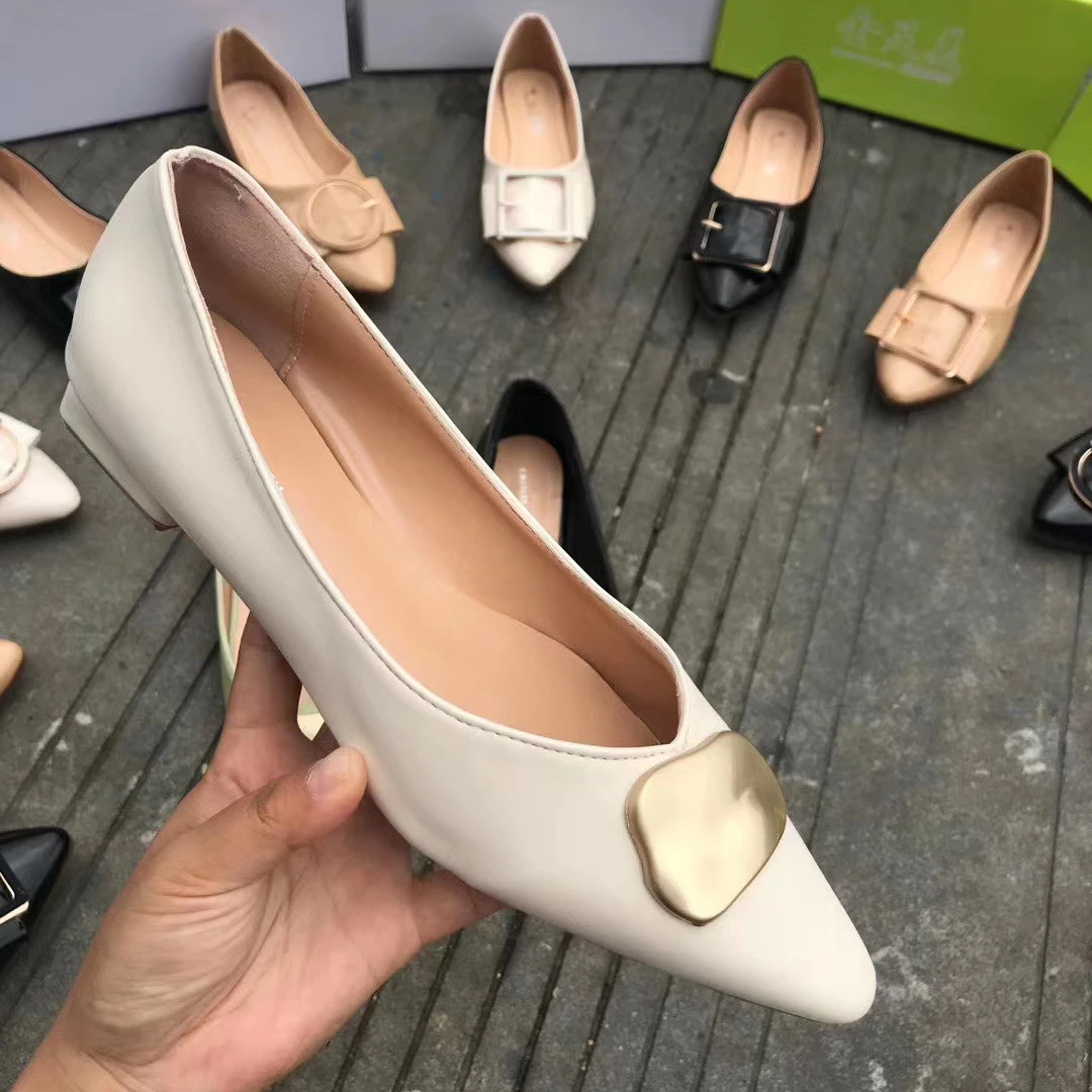 

Fashion Ballet Flats Genuine Leather Summer Women Casual Shoes Flat Loafer Comfortable Slip On soft leather shoes, Mixed colors