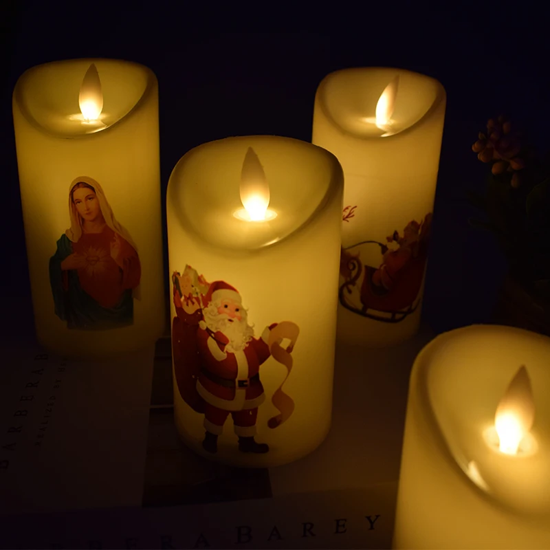 Novelty Flameless Creative Electronic Led Candle For Church Religious