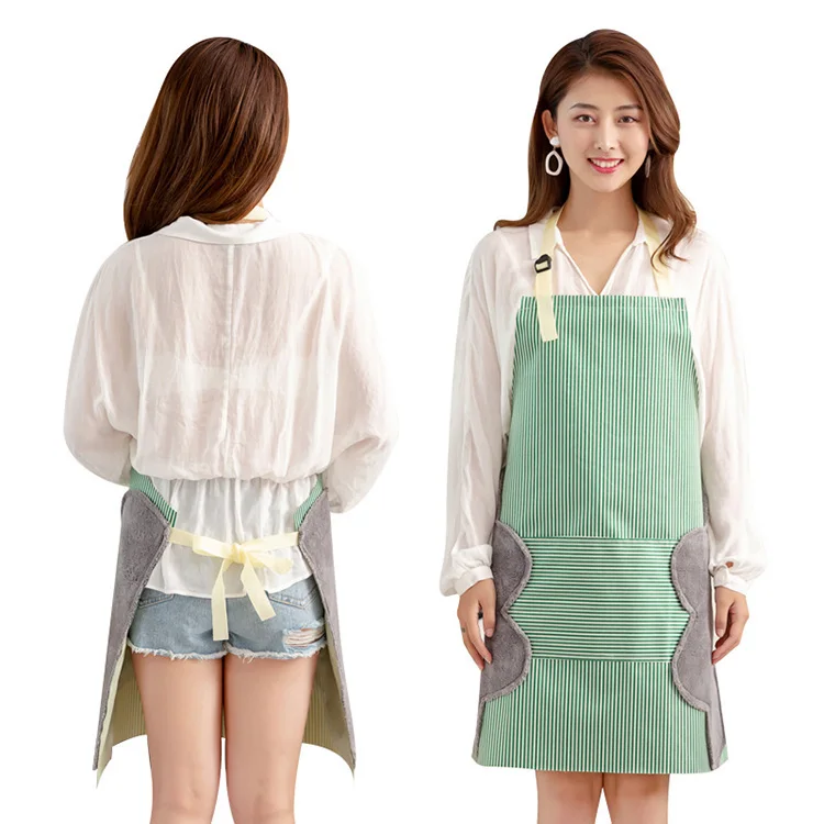 

Hot Sale Home Kitchen Oxford Fabric Water-proof Waist Cloth Anti-oil Big Pocket Apron