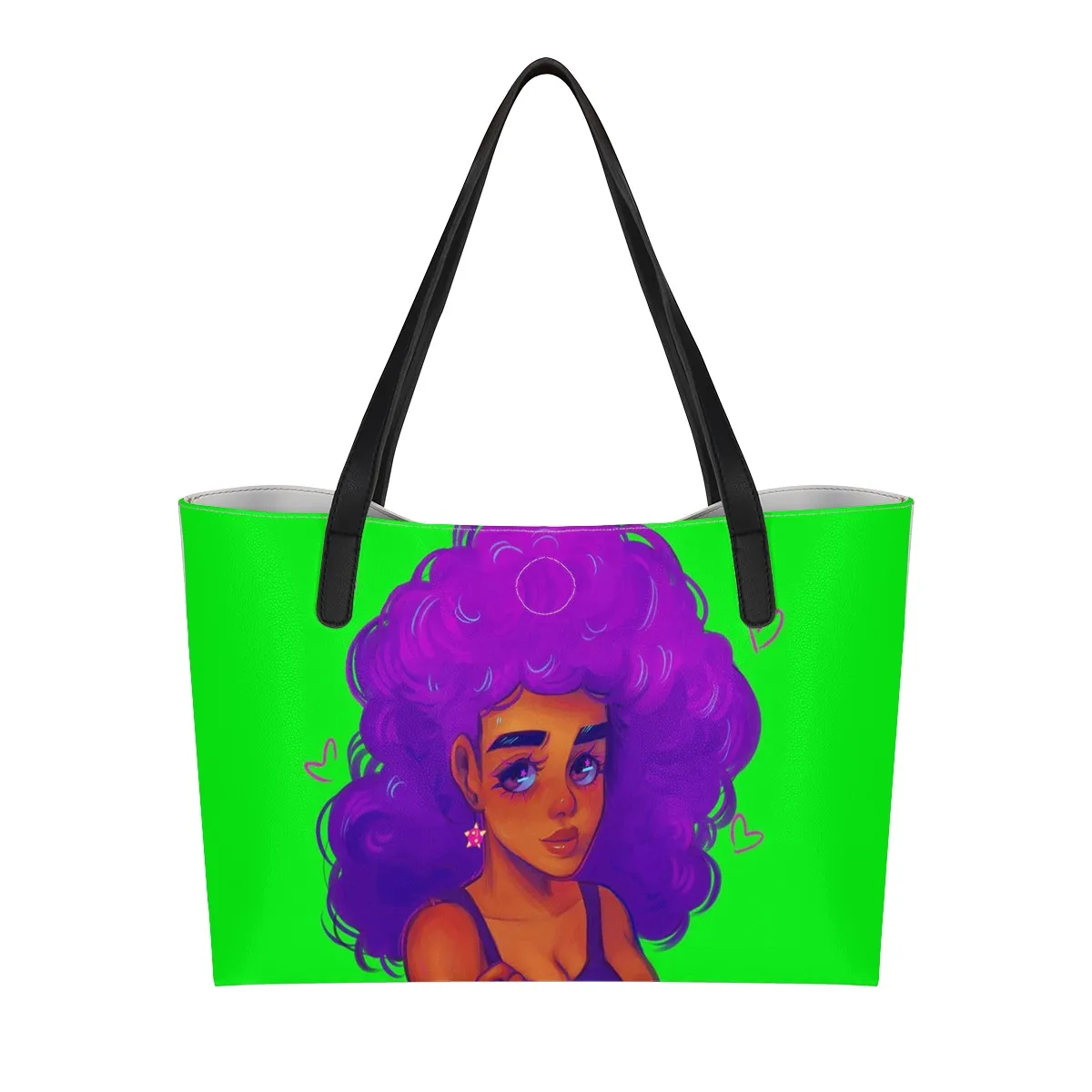 

2021 Fashinable Trending Art Shopping Bag Design Green Shopping Bag Cute Women Waterproof Lady Hand Bags Leather, Customized color