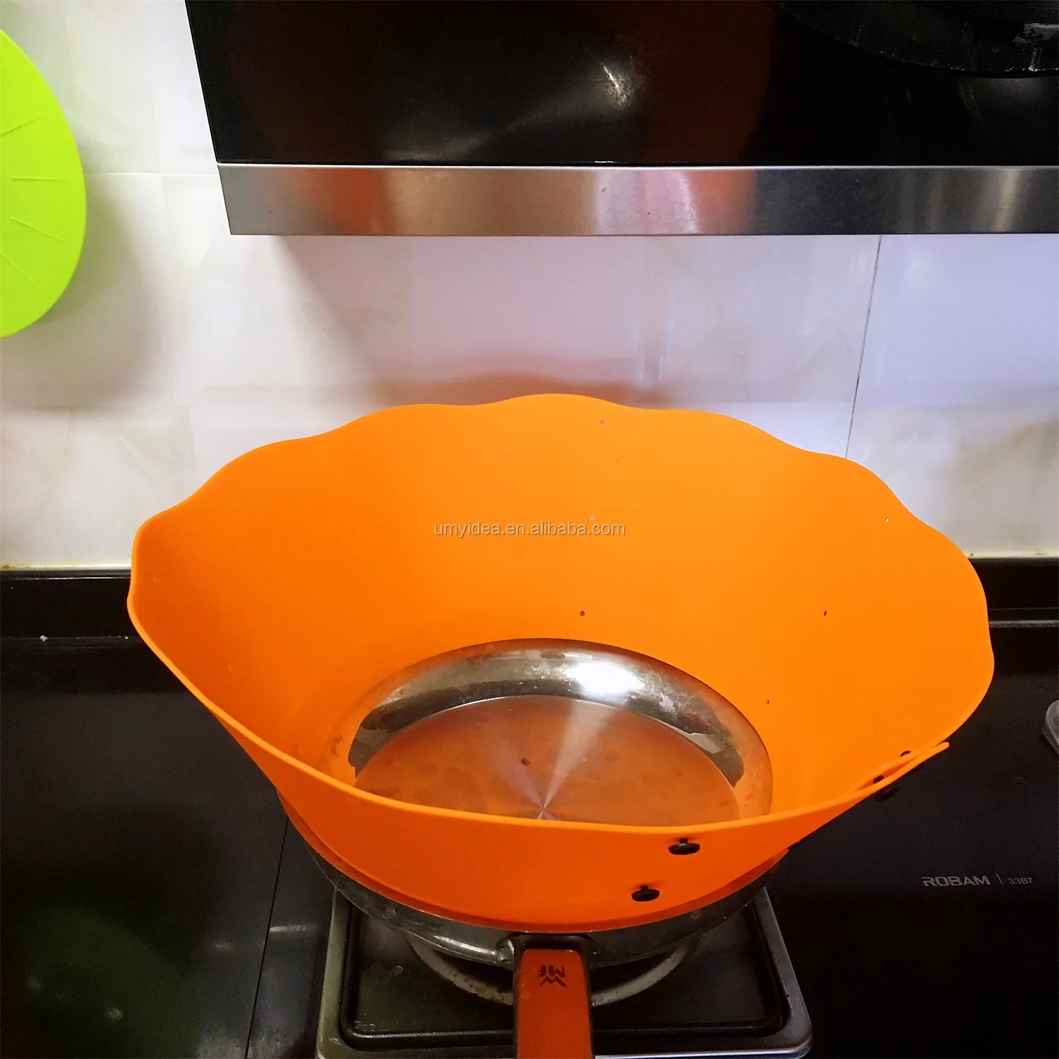 

Adjustable Non-stick Splatter Shield Oil Splash Guard Oil Barrier Cooking Anti Splashing Oil Baffle Splatter Screen Frying Pan, Orange,green,red,natural,or customized pantone