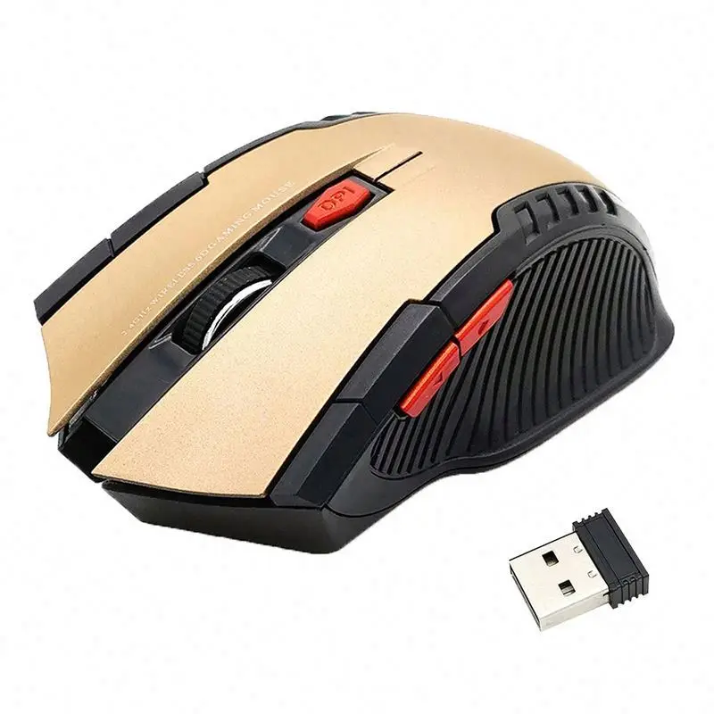 

manufacturer's low price mouse gaming ,NAYhc hot sale promotional wireless mouse, Gold (with red light)