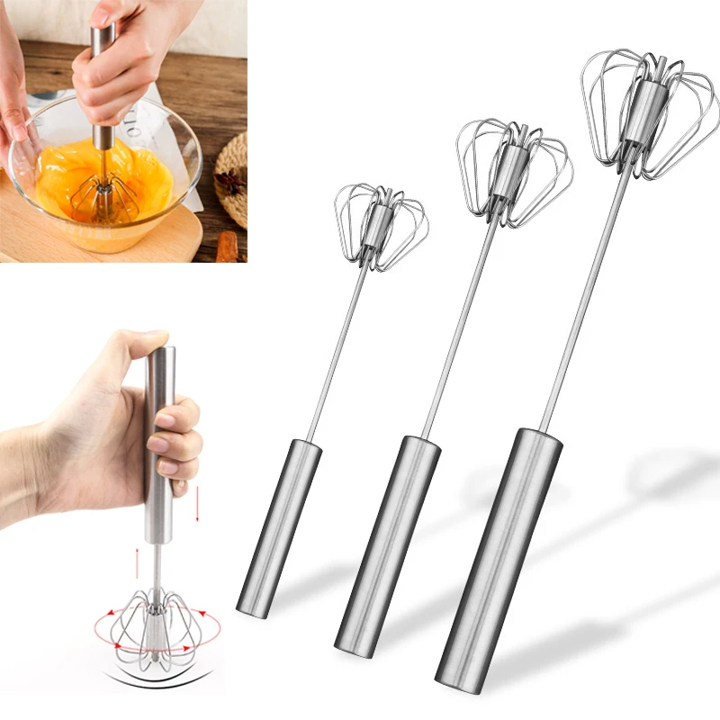 

Wholesale Semi-automatic Stainless Steel Egg Beater Manual Hand Kitchen Egg Tools, Sliver