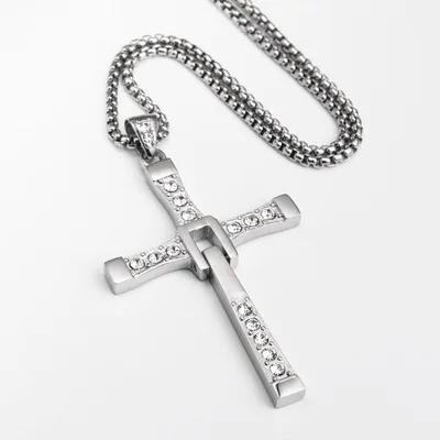 

Fast & Furious same style Fashion Iced Out CZ Gold Hip Hop Cross Pendant necklace