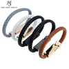 HS-ULB02 Fashion Customizable Braided Leather USB Data Cable Bangle For I Phone Android USB Bracelet