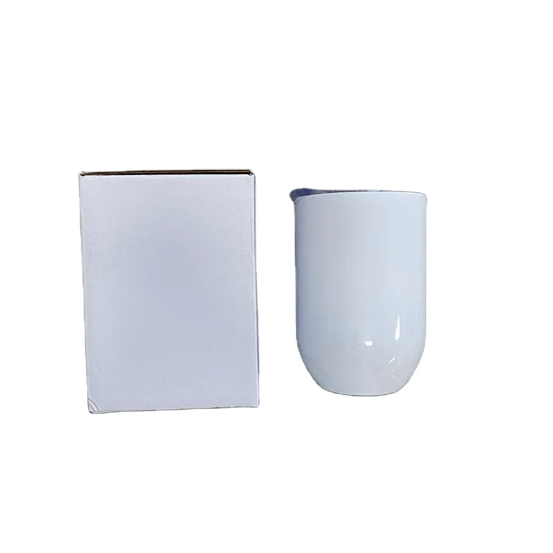 

high quality Stemless blanks Sublimation coating white more straight 12oz wine tumbler Sublimation blank for DIY printing