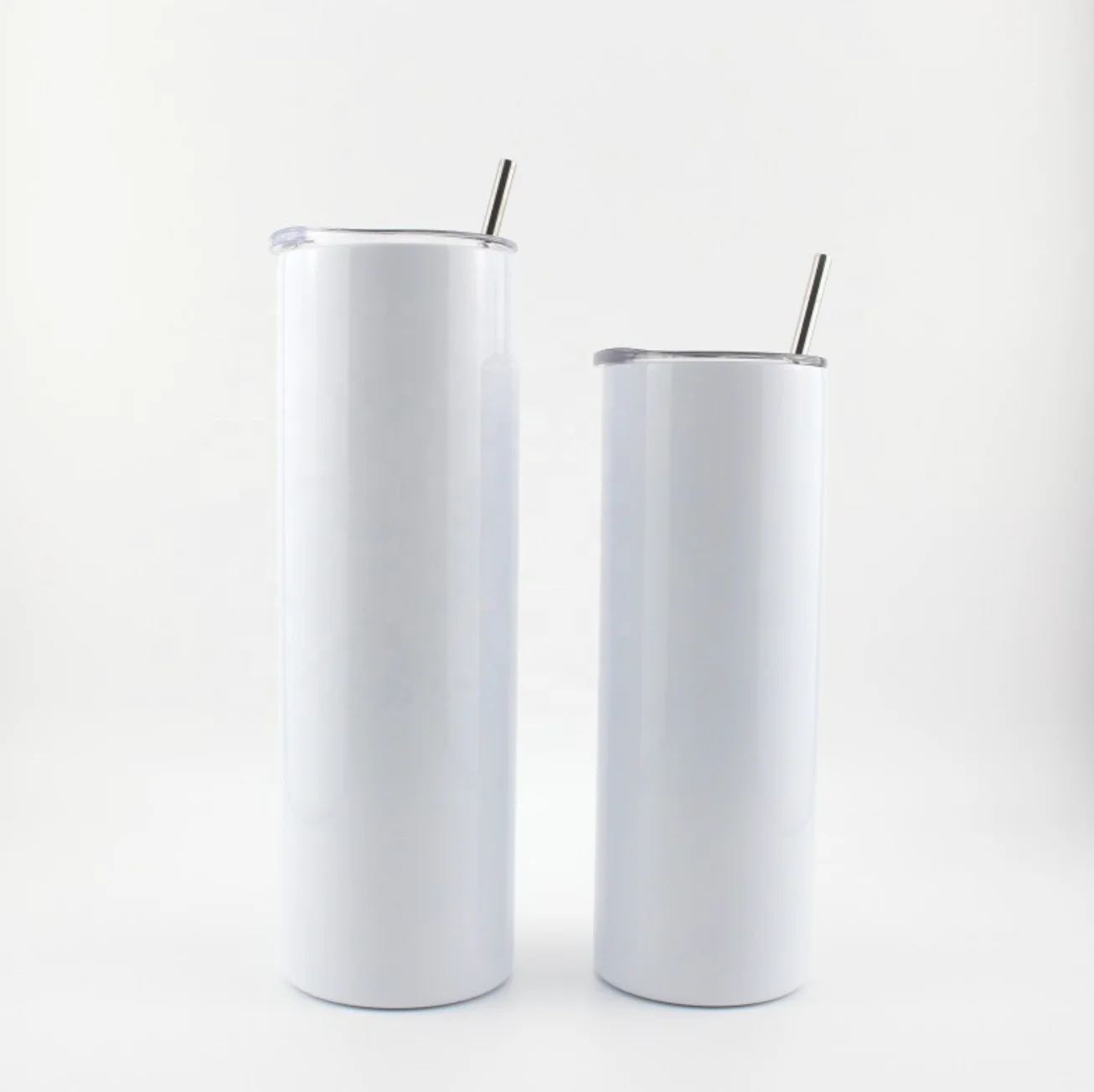 

OLERD 20oz sublimation blanks mugs Classic double wall Skinny Tumbler straw and lid, Customized color