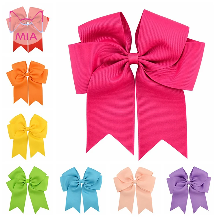 

Mia Free Shipping  Solid Grosgrain Ribbon Bows Clips Hairpin Girl's hair bows Boutique Hair Clip, Picture shows