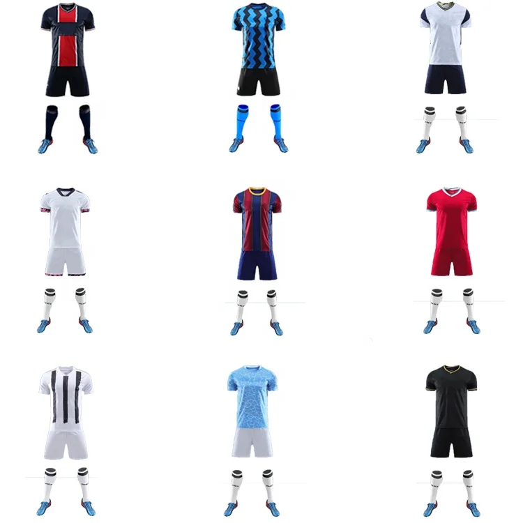 
2020/21 Factory Wholesale High Quality Cheap Soccer Jersey 100% Polyester Club Soccer Uniform Sets Football Jersey Kit 