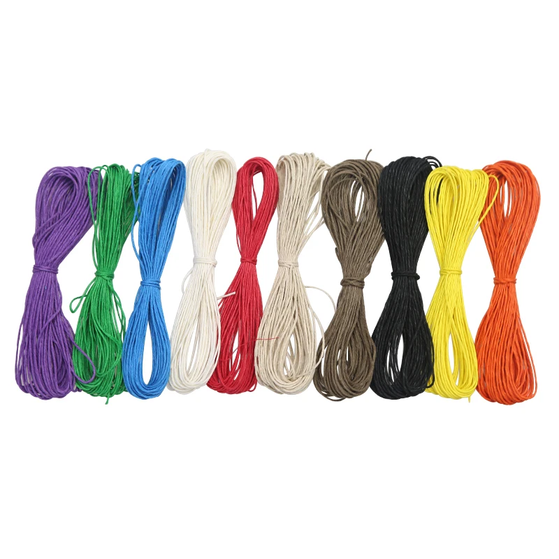 

High Quality Polished  Diy Natural 10-Color Waxed Hemp Cord For Jewelry