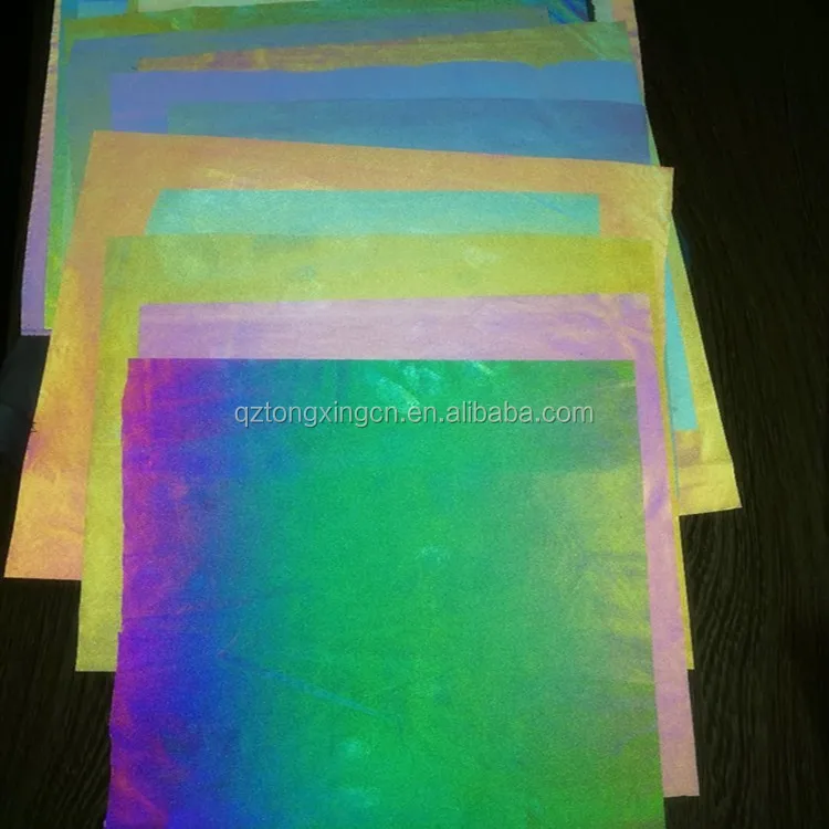 
Cheap fashionable clothing usage leather holographic iridescent fabric 
