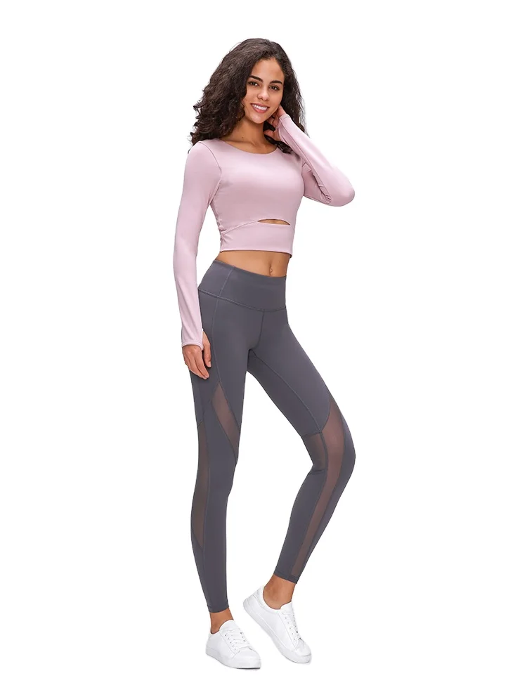 

Wholesale Nylon Spandex High Waist Breathable Comfortable Leggings Yoga Pants With Pockets Women