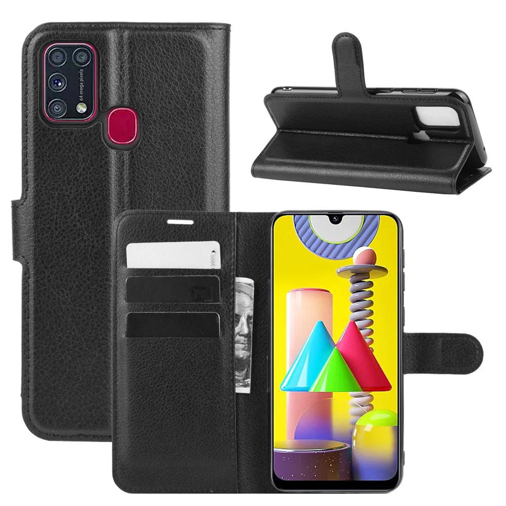

For Samsung M31 Case Leather Phone Cover for Samsung M31 Cover Mobile Leather Phone Case Mobile Back Cover Wallet Case Phone Bag, 9 colors same as the picture